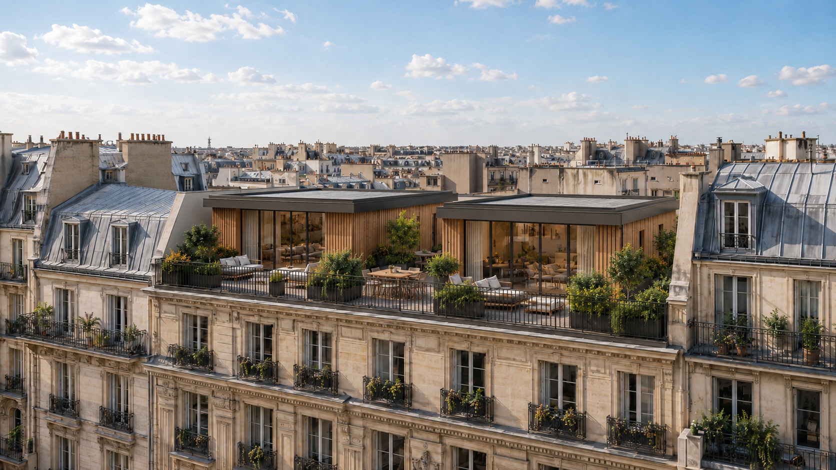 Toit parisien et surélévation bois